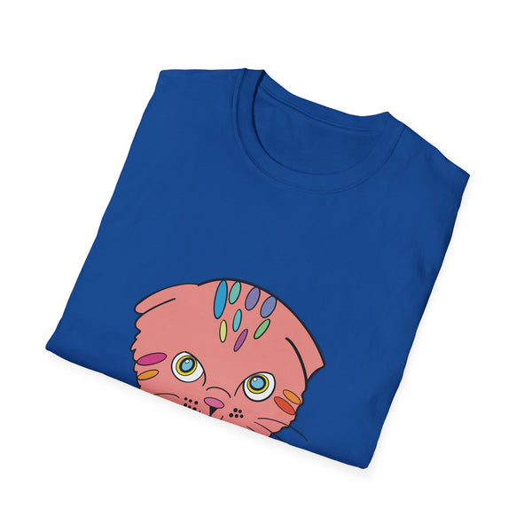 Cat Face Floral Tee — Cute Pink Kitty Graphic T-Shirt