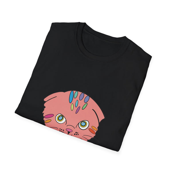 Cat Face Floral Tee — Cute Pink Kitty Graphic T-Shirt