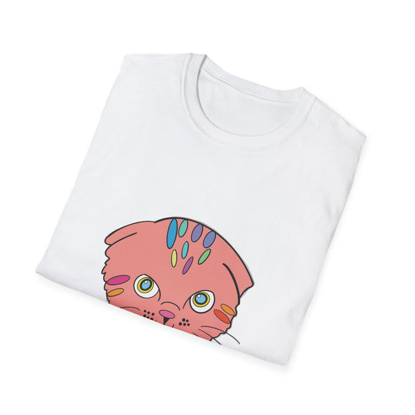 Cat Face Floral Tee — Cute Pink Kitty Graphic T-Shirt