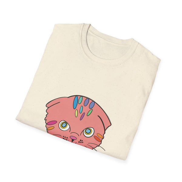 Cat Face Floral Tee — Cute Pink Kitty Graphic T-Shirt