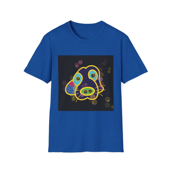 Neon Puppy Pop Art T-Shirt — Colorful Jay Dog Face Graphic Tee
