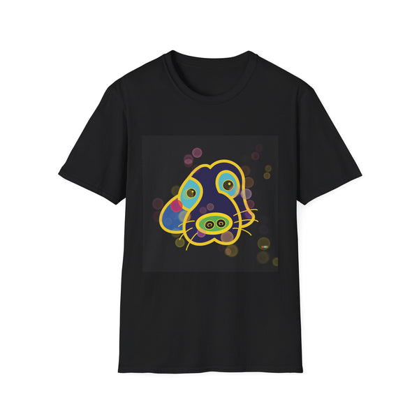 Neon Puppy Pop Art T-Shirt — Colorful Jay Dog Face Graphic Tee