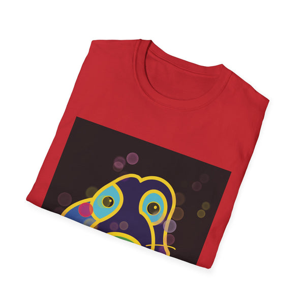Neon Puppy Pop Art T-Shirt — Colorful Jay Dog Face Graphic Tee