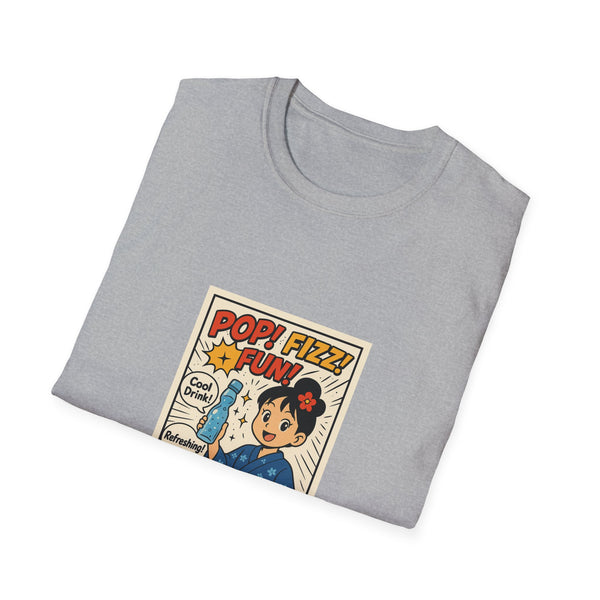 Ramune Pop Comic T-Shirt — Retro Japanese Soda Poster Tee