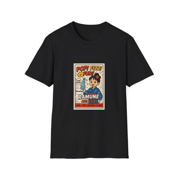 Ramune Pop Comic T-Shirt — Retro Japanese Soda Poster Tee