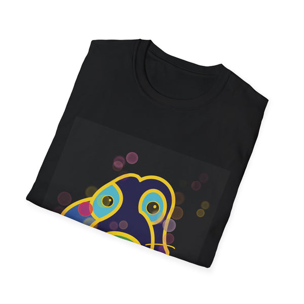 Neon Puppy Pop Art T-Shirt — Colorful Jay Dog Face Graphic Tee
