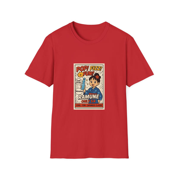 Ramune Pop Comic T-Shirt — Retro Japanese Soda Poster Tee