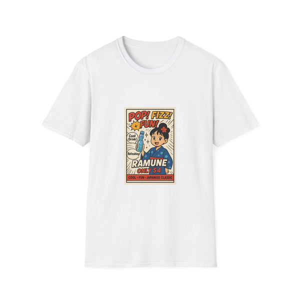 Ramune Pop Comic T-Shirt — Retro Japanese Soda Poster Tee