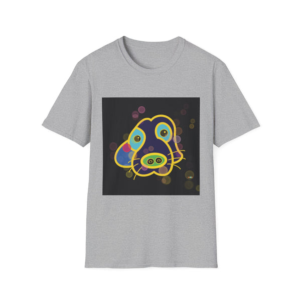 Neon Puppy Pop Art T-Shirt — Colorful Jay Dog Face Graphic Tee