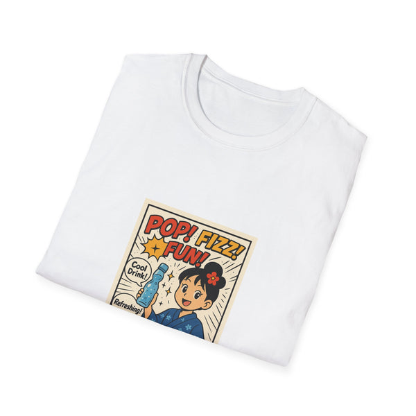 Ramune Pop Comic T-Shirt — Retro Japanese Soda Poster Tee