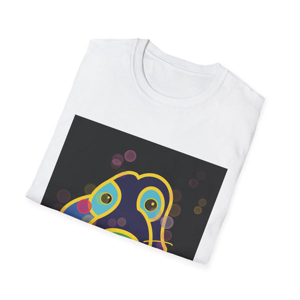 Neon Puppy Pop Art T-Shirt — Colorful Jay Dog Face Graphic Tee