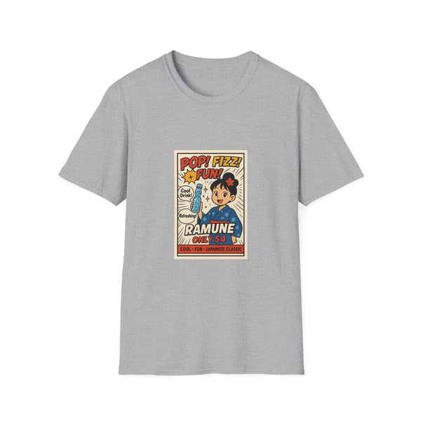 Ramune Pop Comic T-Shirt — Retro Japanese Soda Poster Tee