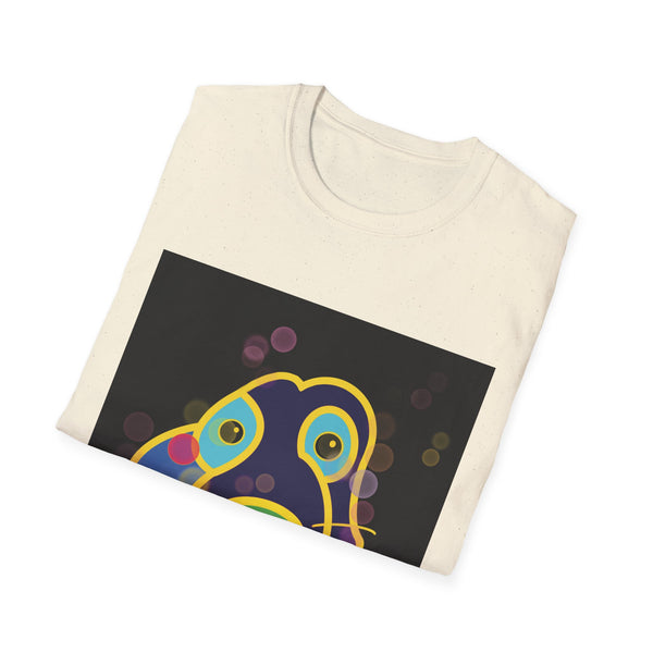 Neon Puppy Pop Art T-Shirt — Colorful Jay Dog Face Graphic Tee