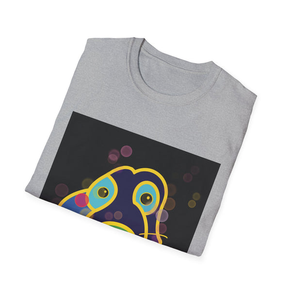 Neon Puppy Pop Art T-Shirt — Colorful Jay Dog Face Graphic Tee