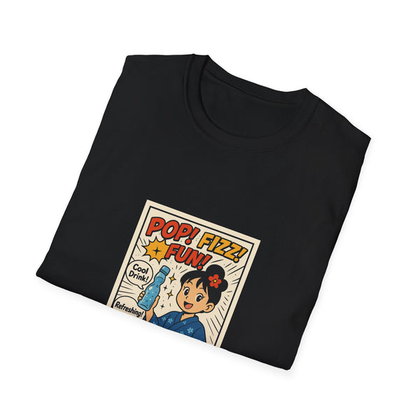 Ramune Pop Comic T-Shirt — Retro Japanese Soda Poster Tee