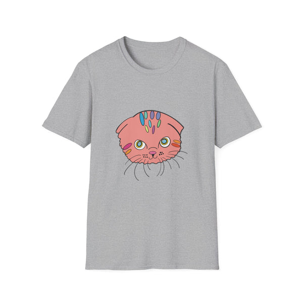Cat Face Floral Tee — Cute Pink Kitty Graphic T-Shirt
