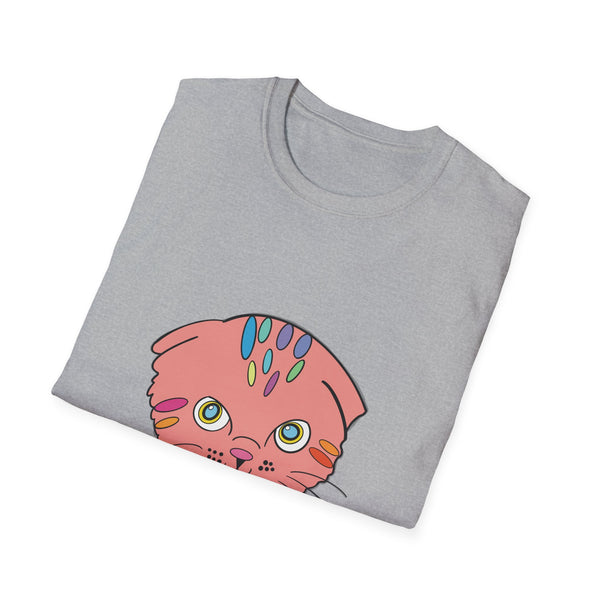 Cat Face Floral Tee — Cute Pink Kitty Graphic T-Shirt