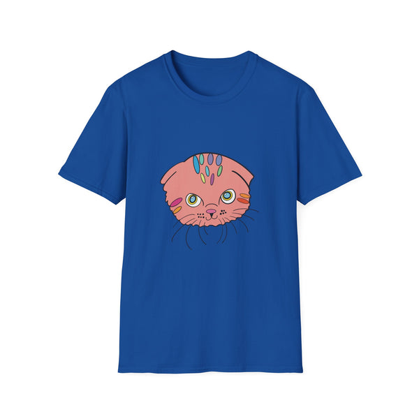 Cat Face Floral Tee — Cute Pink Kitty Graphic T-Shirt
