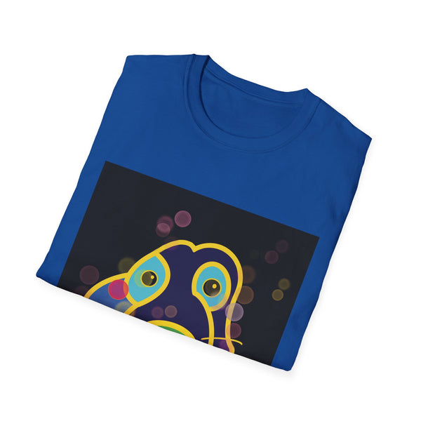 Neon Puppy Pop Art T-Shirt — Colorful Jay Dog Face Graphic Tee
