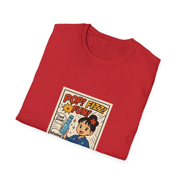 Ramune Pop Comic T-Shirt — Retro Japanese Soda Poster Tee