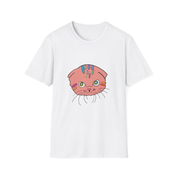 Cat Face Floral Tee — Cute Pink Kitty Graphic T-Shirt