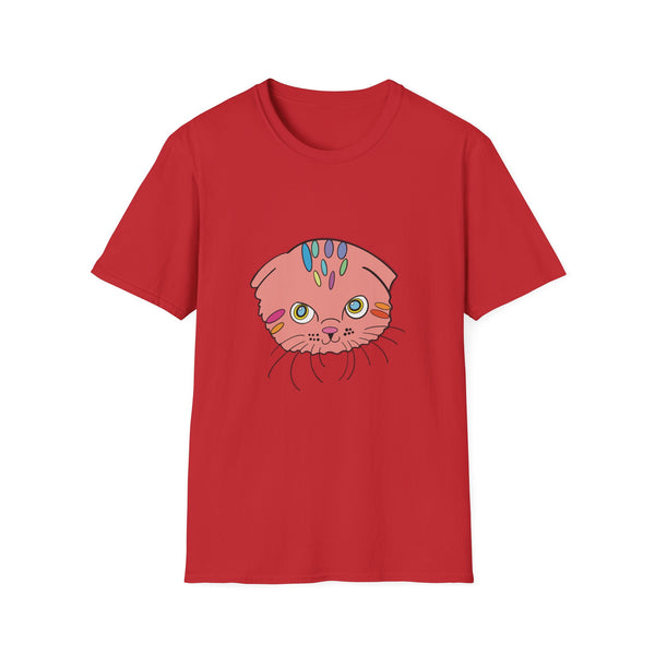 Cat Face Floral Tee — Cute Pink Kitty Graphic T-Shirt