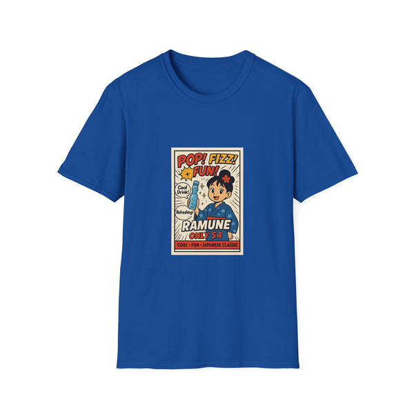 Ramune Pop Comic T-Shirt — Retro Japanese Soda Poster Tee