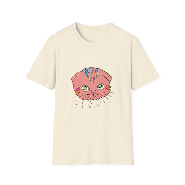 Cat Face Floral Tee — Cute Pink Kitty Graphic T-Shirt
